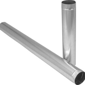 Imperial GV1753 Duct Pipe, 6 in Dia, 12 in L, 26 Gauge, Galvanized Steel, Galvanized