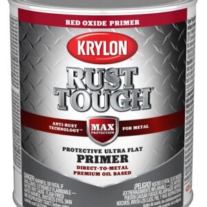 Krylon Rust Tough K09721008 Primer, Ultra Flat, Red Oxide/Rusty Metal, 1 qt