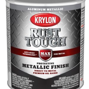 Krylon Rust Tough K09717008 Metallic Paint, Metallic Aluminum, 1 qt