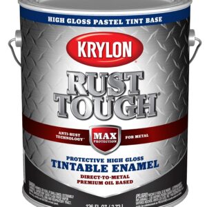 Krylon Rust Tough K09748008 Enamel Paint, Gloss Sheen, Pastel, 1 gal, 400 sq-ft/gal Coverage Area