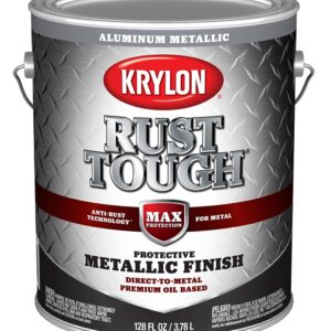 Krylon Rust Tough K09742008 Enamel Paint, Metallic Aluminum, 1 gal, 400 sq-ft/gal Coverage Area