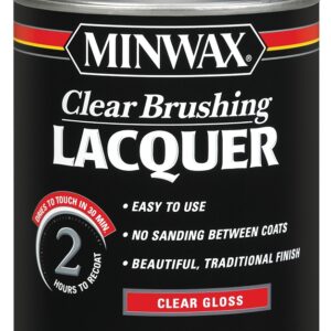 Minwax 155000000 Brushing Lacquer, Gloss, Liquid, Clear, 1 qt, Can