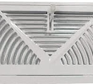 ProSource BB-15W Baseboard Register, 15 in L, 4-1/2 in W, 60 deg Air Deflection, Steel, White