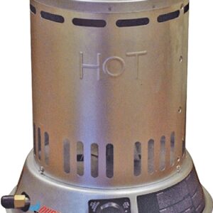 Dura Heat LPC25 Convection Heater, Liquid Propane, 15000 to 25000 Btu, 600 sq-ft Heating Area, Silver