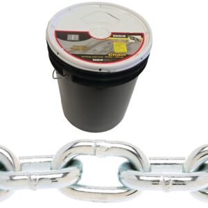 Baron PC30316P Proof Coil Chain, 3/16 in, 250 ft L, 30 Grade, Steel, Zinc