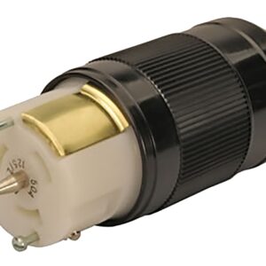 Reliance Controls LL550C Twist Lock Power Cord Connector, 50 A, 125/250 VAC, Black