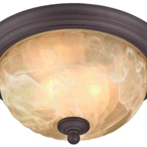 Westinghouse 62309 Flush Mount Fixture, 2-Lamp, Steel Fixture, Oil Rubbed Bronze Fixture