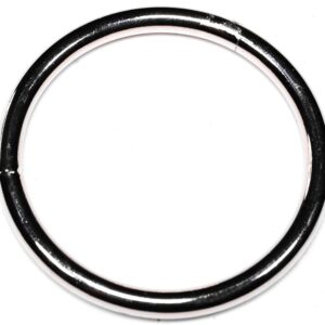 Baron 2-2-1/2 Round Weld Ring, 2-1/2 in Dia Ring, #2 Chain, Steel, Zinc