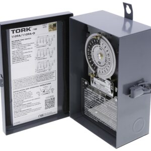 Tork 1109A Series 1109A-O Lighting Timer, 40 A, 120/208/277 VAC, 3 W, 20 to 75 min Time Setting, 24 hr Cycle, Gray