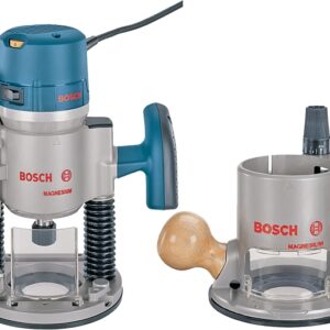 Bosch 1617EVSPK Combination Plunge and Fixed Base Router, 12 A, 1/4 to 1/2 in Collet, 8000 to 25,000 rpm Load Speed