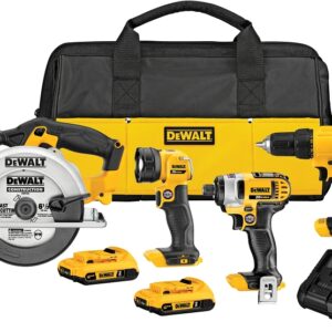 DEWALT DCK466D2 Combination Tool Kit, Battery Included, 20 V, Lithium-Ion, 4-Tools