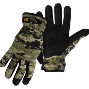 Cat CAT012270L Utility Gloves, Men's, L, Open Cuff, Spandex, Camouflage