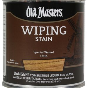 Old Masters 12116 Wiping Stain, Special Walnut, Liquid, 0.5 pt, Can