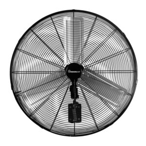 VisionAir 2VAFWLHVOC30 Heavy-Duty Oscillating High-Velocity Wall-Mount Fan, 120 V, 30 in Dia Blade, 2-Speed