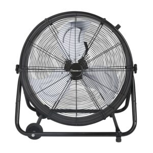 VisionAir 2VAFDRUM24 Heavy-Duty High-Velocity Tilting Drum Fan, 120 V, 24 in Dia Blade, 2-Speed, 6937 cfm Air