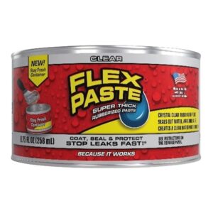 Flex Paste PFSCLRR16 Rubberized Paste, Super-Thick, Clear, 8.75 oz Can