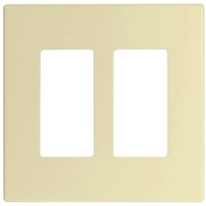 Eaton Cooper Wiring PJ PJS262LA Wallplate, 4.87 in L, 4.94 in W, 2 -Gang, Polycarbonate, Light Almond, High-Gloss