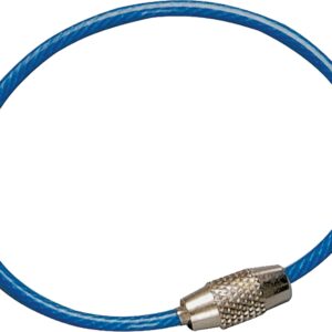 Hy-Ko KC123 Key Ring, 5-1/2 in L x 2-3/4 in W x 1/4 in H Dimensions, Nylon-Coated, Cable-Lock