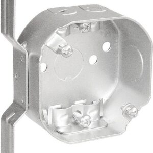 Southwire 54151-FR-UPC Octagon Box, 4 in OAW, 1-1/2 in OAD, 7 in OAH, 7-Knockout, Steel Housing Material, Silver