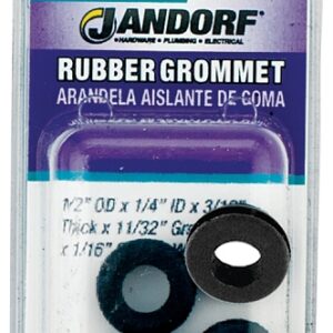 Jandorf 61495 Grommet, 1/4 in ID, 1/2 in OD, Rubber, Black, 3/16 in Thick Panel
