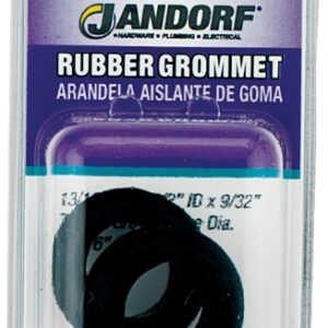 Jandorf 61502 Grommet, 1/2 in ID, 13/16 in OD, Rubber, Black, 9/32 in Thick Panel