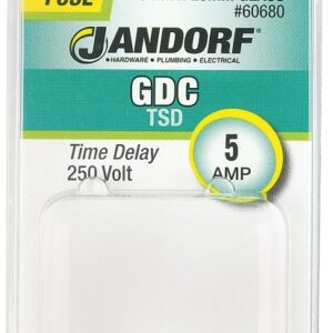 Jandorf 60680 Series Time Delay Fuse, 0.009 Ohm, 5 A, 250 V, 50 A Interrupt, Glass Body