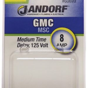 Jandorf 60699 Time Delay Fuse, 8 A, 125 V, 10 kA Interrupt, Glass Body
