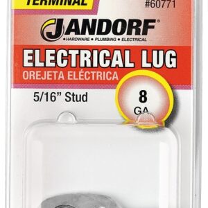 Jandorf 60771 Electrical Lug, 8 AWG Wire, 5/16 in Stud, Copper Contact