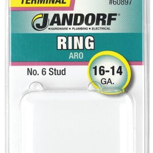 Jandorf 60897 Ring Terminal, 16 to 14 AWG Wire, #6 Stud