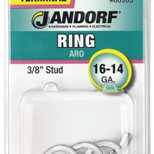 Jandorf 60903 Ring Terminal, 16 to 14 AWG Wire, 3/8 in Stud, Copper Contact
