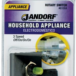 Jandorf 61004 Rotary Switch, 3 A, 125 V, TPST, Black
