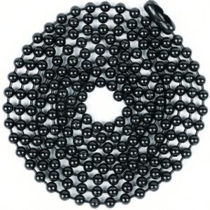 Jandorf 60371 Beaded Chain with Connector, 3 ft L, Black