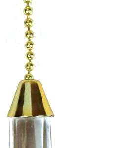 Jandorf 60316 Acrylic Cylinder Pull Chain, 12 in L Chain, Solid Brass