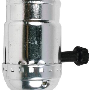 Jandorf 60402 On/Off Turn Knob Lamp Socket, 250 V, 250 W, Nickel Housing Material