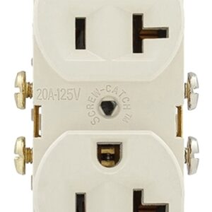 Eaton Wiring Devices CR20LA Duplex Receptacle Wallplate, 2 -Pole, 20 A, 125 V, Side Wiring, NEMA: 5-20R