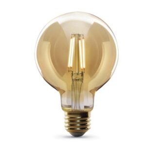 Feit Electric G25/VG/LED Filament LED Bulb, Decorative, Globe, G25 Lamp, 60 W Equivalent, E26 Lamp Base, Dimmable, Amber