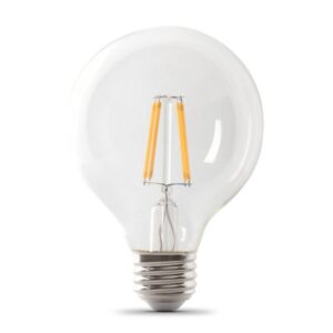 Feit Electric G2540/930CA/FIL/3 LED Light Bulb, G25 Lamp, 40 W Equivalent, E26 Medium Lamp Base, Dimmable, Clear