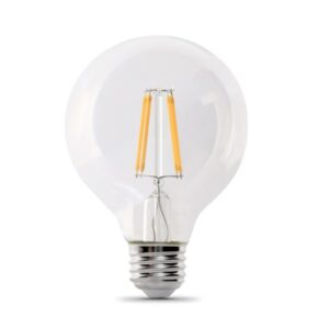 Feit Electric G2540/950CA/FIL/3/RP LED Bulb, Globe, 350 Lumens, 3.8 W, G25 Lamp, 40 W Equivalent, E26 Lamp Base, Clear
