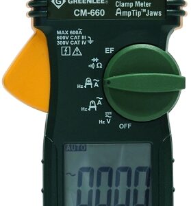Greenlee CM-660 Clamp Meter, 6000 Count Resolution, LCD Display
