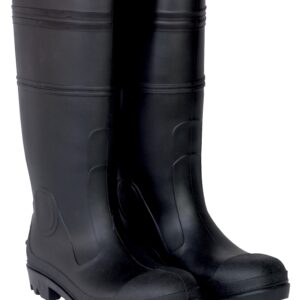 CLC R23012 Durable Economy Rain Boots, 12, Black, Slip-On Closure, PVC Upper