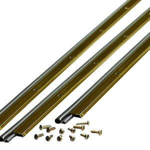 M-D 01271 Jamb Weatherstrip, 7/8 in W, 3/16 in Thick, 84 in L, Aluminum/Vinyl, Bright Gold