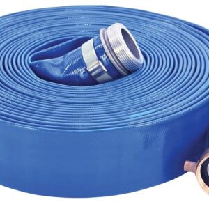 Abbott Rubber 1148-4000-50-CE Water Discharge Hose, 50 ft L, Camlock Female x Male, PVC, Blue