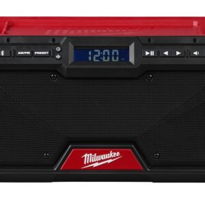 Milwaukee 2952-20 Jobsite Radio, Battery Included, 18 V, 5 Ah, 18-Channel, Bluetooth, 13 hr Battery Life