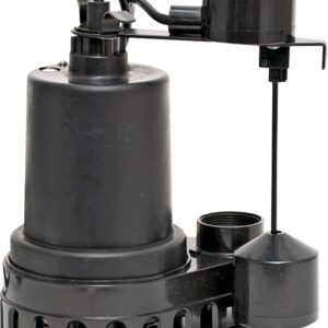 Superior Pump 92572 Sump Pump, 4.9 A, 120 V, 0.5 hp, 1-1/2 in Outlet, 55 gpm, Thermoplastic