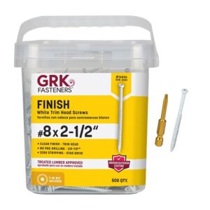 GRK Fasteners FIN/Trim 16830 Screw, #8 Thread, 2-1/2 in L, Trim Head, Star Drive, Steel, 505 PAIL