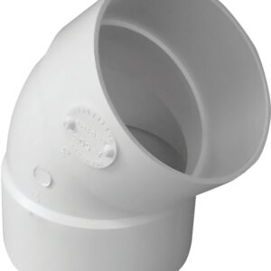 Canplas 414186BC Pipe Elbow, 6 in, Hub, 45 deg Angle, PVC, White