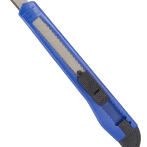 Vulcan JL54319 Utility Knife, 3-7/8 in L Blade, 5/8 in W Blade, High Impact Plastic Handle, Blue/Black Handle