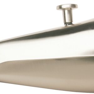 Plumb Pak PP825-31BN Bathtub Spout, 16.9 in L, 4-3/8 in W, 8 in H, 3/4 in Connection, IPS, Brushed Nickel