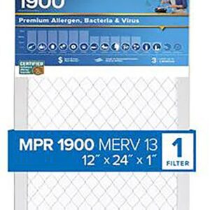 Filtrete UT20-4 Air Filter, 12 in L, 24 in W, 13 MERV, 1900 MPR
