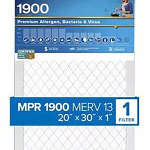 Filtrete UT22-4 Air Filter, 20 in L, 30 in W, 13 MERV, 1900 MPR